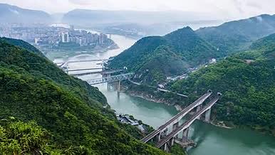 延时山河云雾大江大河视频素材高清重庆八桥视频的预览图